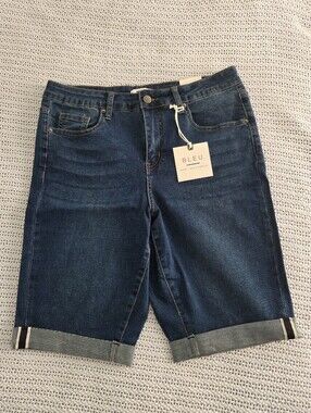 NWT BLEU High Rise Denim Bermuda Shorts -Sz 8